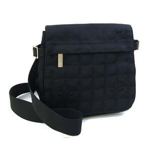 CHANEL Black Leather Logo Shoulder Bag